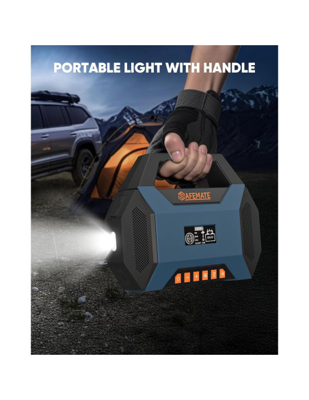 Arrancador de coche SAFEMATE PJS03-2500A con compresor 120PSI