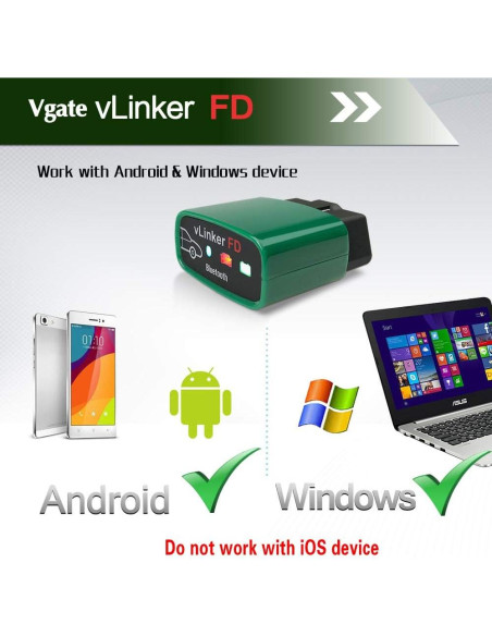 Lector de Códigos OBD2 Vgate vLinker FD Bluetooth para Android y Windows