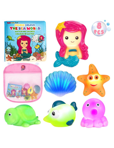 Juguetes de baño iluminados Jialin 8 PCS para niños 1-7 años
