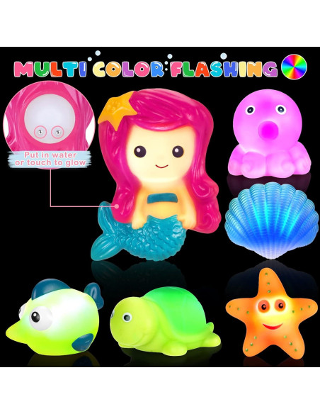 Juguetes de baño iluminados Jialin 8 PCS para niños 1-7 años