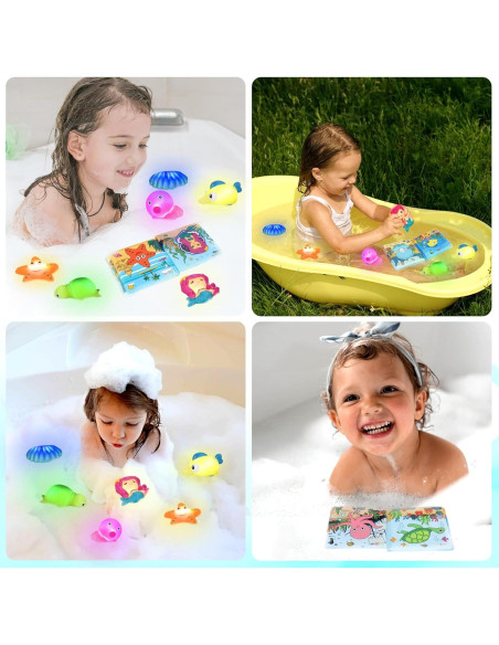 Juguetes de baño iluminados Jialin 8 PCS para niños 1-7 años