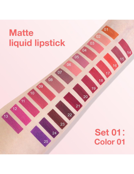 Pintalabios Líquido Mate BINGBRUSH 2 Piezas Larga Duración Pintalabios Líquido Mate BINGBRUSH 2 Piezas Larga Duración