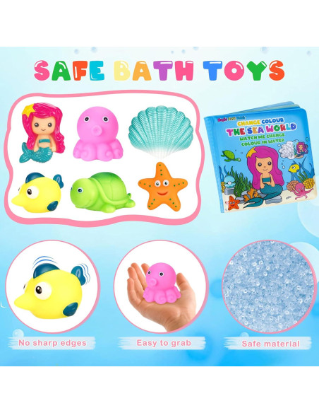 Juguetes de baño iluminados Jialin 8 PCS para niños 1-7 años