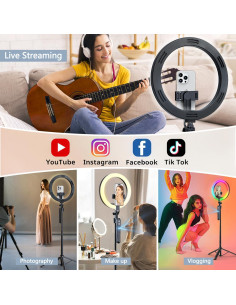 Trípode Inteligente yAyusi 360 con Luz Anular de 10" 2