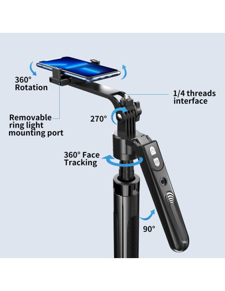 Trípode Inteligente yAyusi 360 con Luz Anular de 10"