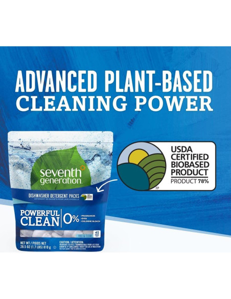 Detergente para Lavavajillas Seventh Generation 45 Paquetes