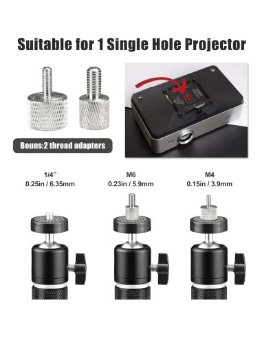 Soporte de Proyector 2-Be-Best Ajustable 360 Negro 41-65cm