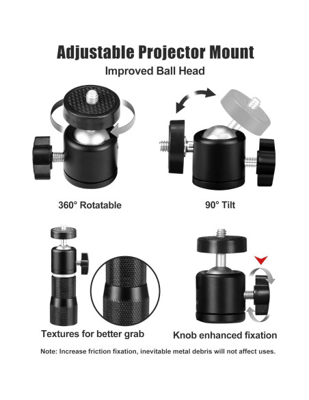 Soporte de Proyector 2-Be-Best Ajustable 360 Negro 41-65cm