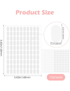 1000 Piezas Pestañas Adhesivas para Uñas ValueBargain 1.3x0.8 cm 2