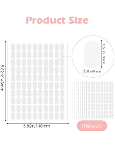 1000 Piezas Pestañas Adhesivas para Uñas ValueBargain 1.3x0.8 cm