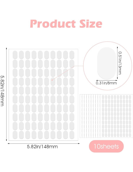 1000 Piezas Pestañas Adhesivas para Uñas ValueBargain 1.3x0.8 cm