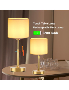 Lámpara de Mesa Inalámbrica TD002 Dorada Recargable USB 2