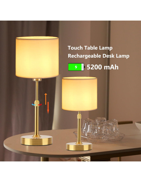 Lámpara de Mesa Inalámbrica TD002 Dorada Recargable USB