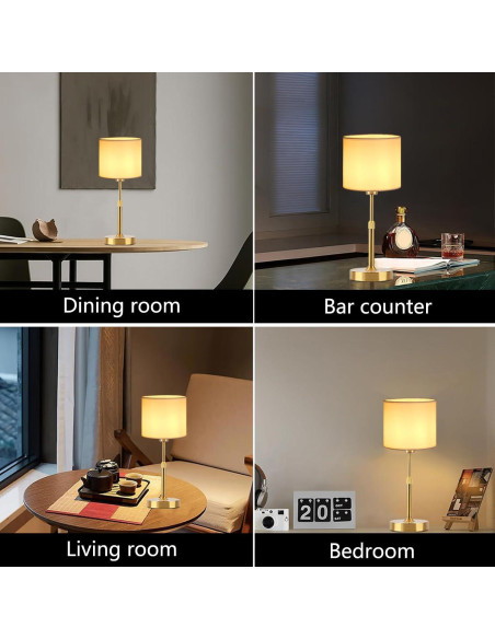 Lámpara de Mesa Inalámbrica TD002 Dorada Recargable USB