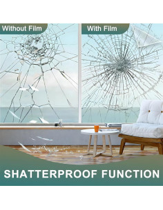 Película de Seguridad para Ventanas NIDOJP 4mil Transparente 43.2x198.1cm 2