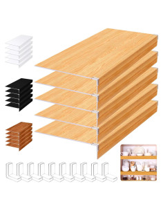 Cubiertas de Estante Hoolerry 5 Pcs PVC 88.9x40.6cm Color Madera