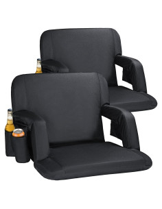 Sillas de Estadio Gbekery LY-FLY-2 Acolchadas 2 Paquete Negro