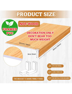 Cubiertas de Estante Hoolerry 5 Pcs PVC 88.9x40.6cm Color Madera 2
