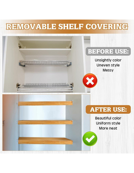 Cubiertas de Estante Hoolerry 5 Pcs PVC 88.9x40.6cm Color Madera