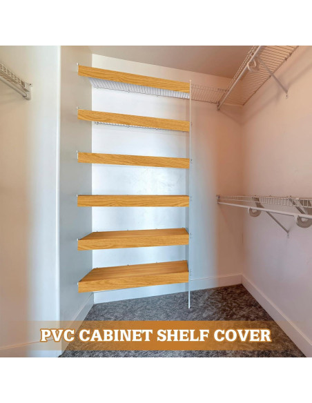 Cubiertas de Estante Hoolerry 5 Pcs PVC 88.9x40.6cm Color Madera