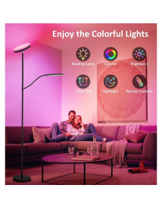 Lámpara de Suelo LED Inteligente Ovensty 24W RGB y Luz Blanca 2