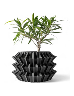 Maceta Moderna Galería de Goteo Shogun 15.24 cm Negro