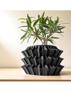 Maceta Moderna Galería de Goteo Shogun 15.24 cm Negro 2