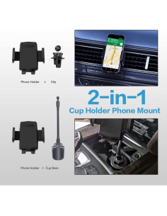 Soporte para teléfono en portavasos VARGTR BJZJ001 ajustable 2