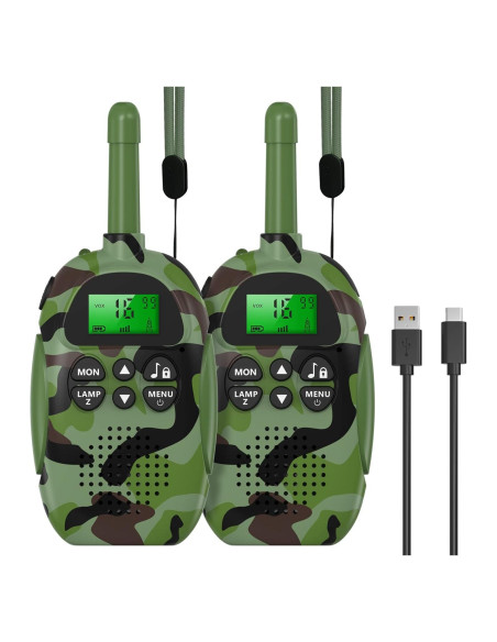 Walkie Talkie Recargable USHINING para Niños 3KM 22 Canales