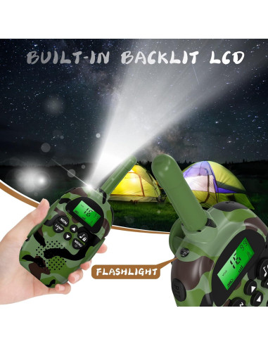 Walkie Talkie Recargable USHINING para Niños 3KM 22 Canales