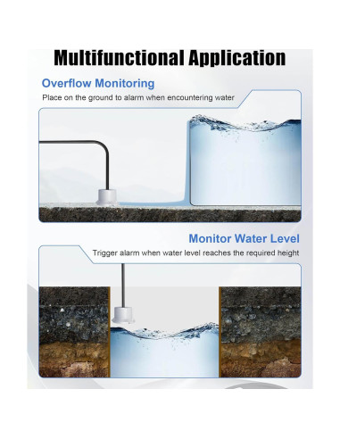 Alarma de Bomba de Sump CHidotools 110dB con Cable de 3.05m