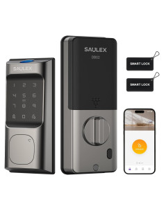 Cerradura Inteligente Saulex DB02 WiFi con Huella Dactilar 5-en-1