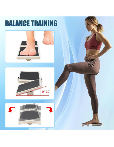 Tabla de Equilibrio ZEMBSOYA de Madera Antideslizante 21x15cm