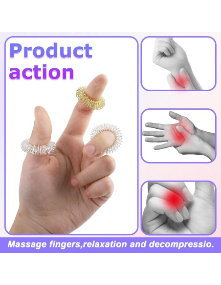 Anillos Sensoriales Antiestrés JIYIN - 12 Pcs Oro y Plata