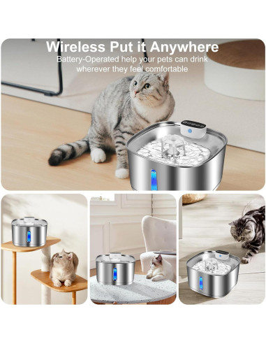 Dispensador de Agua Inalámbrico Numola para Gatos 3.2L