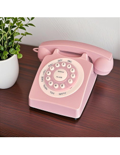 Teléfono de Línea Terrestre Retro TelPal WX-3123 Rosa 2
