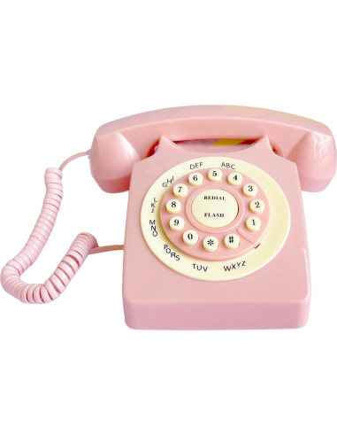 Teléfono de Línea Terrestre Retro TelPal WX-3123 Rosa