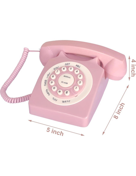 Teléfono de Línea Terrestre Retro TelPal WX-3123 Rosa