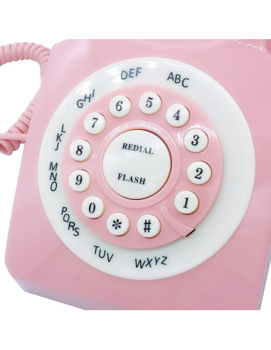 Teléfono de Línea Terrestre Retro TelPal WX-3123 Rosa