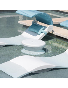 Mesa Lateral de Piscina Ledge Lounger con Agujero para Paraguas 2