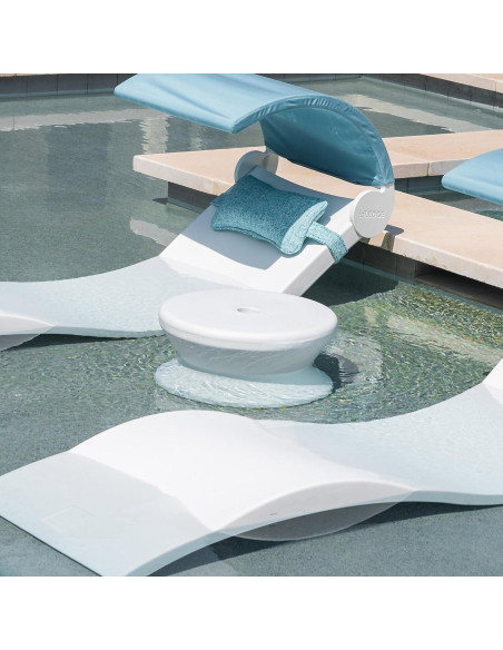 Mesa Lateral de Piscina Ledge Lounger con Agujero para Paraguas