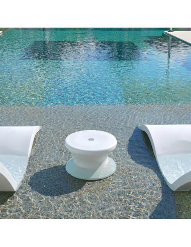 Mesa Lateral de Piscina Ledge Lounger con Agujero para Paraguas