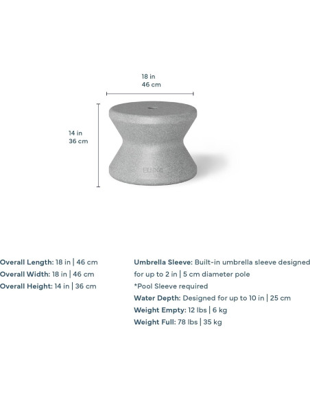 Mesa Lateral de Piscina Ledge Lounger con Agujero para Paraguas