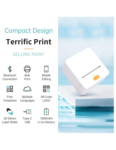 Impresora Térmica de Etiquetas DETONGER P1 Bluetooth 5 cm