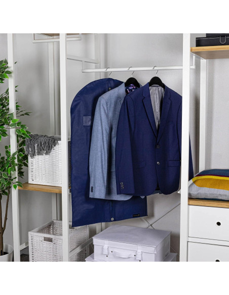 Bolsa de Prendas HANGERWORLD 102x61 cm Transpirable 3 Piezas Azul