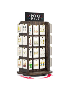 Soporte de Exhibición de Joyería Rotativo ORLESS Negro 40 Ganchos