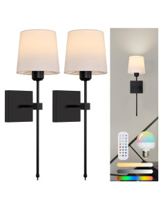 Juego de 2 Apliques de Pared Inalámbricos ZEROUNO RGB