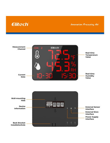 Registrador de Datos de Temperatura y Humedad Elitech DR-230-THDE