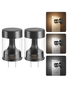 Paquete de 2 luces nocturnas LED GEPLAD 3CCT regulables 100-240V
