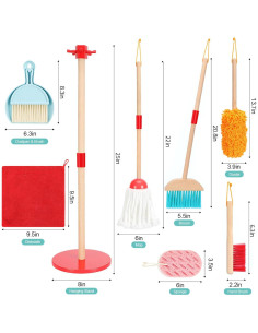Set de Limpieza de Madera para Niños WHOHOLL 9 Piezas 2